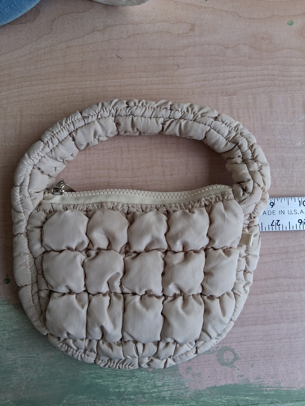 Small Quilted Beige Bag
